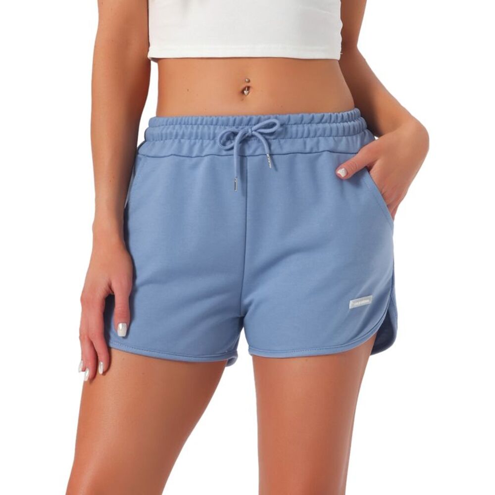 Women's Soft Stretchy Comfy High Elastic Boxer Pajama Shorts Blue